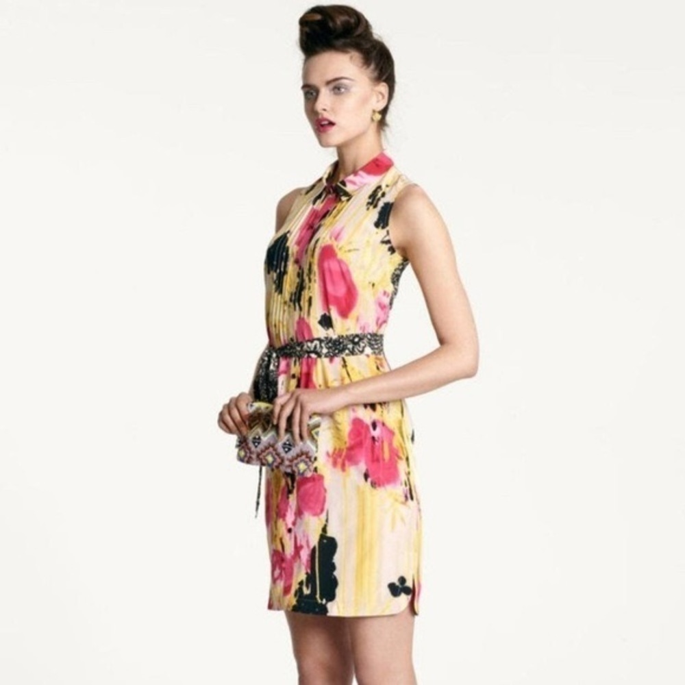 Anthropologie | Size 2 | Tabitha | Silk | Floral Button-Down Dress